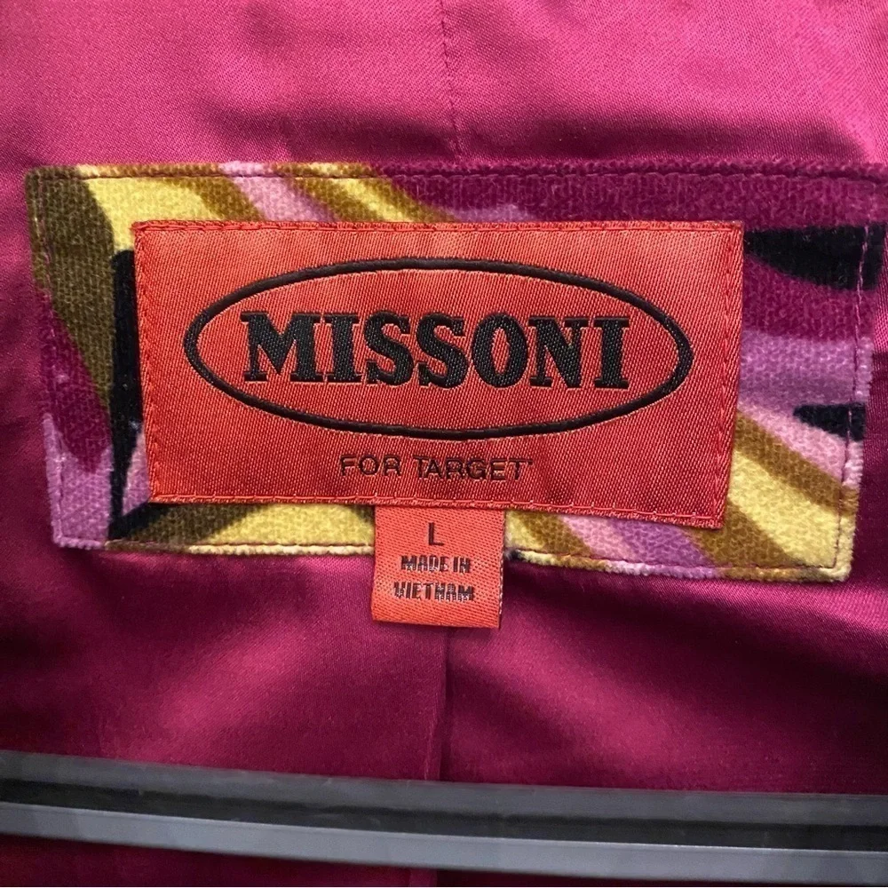 MISSONI For Target Girls Kids Multicolor Floral Velvet Peacoat Size Large
